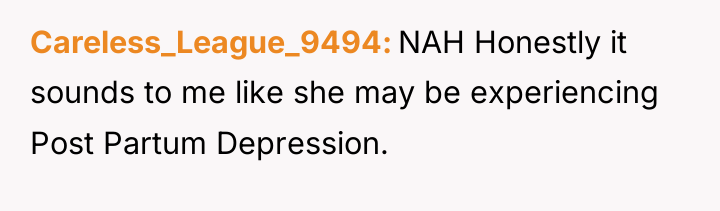 Careless_League_9494 NAH Honestly it sounds to me like she may...