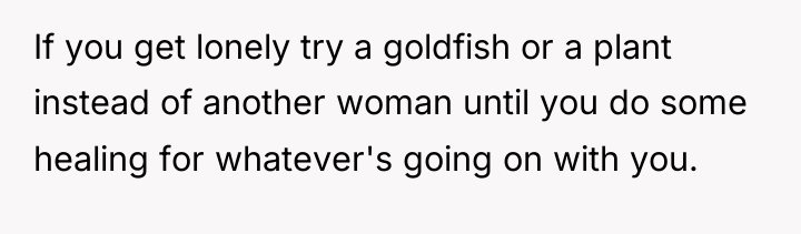 If you get lonely try a goldfish or a plant...