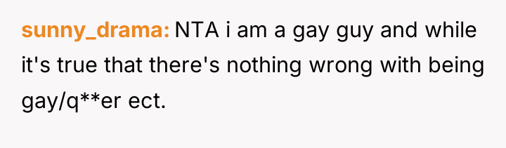 sunny_drama NTA i am a gay guy and while it's...