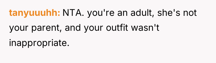 tanyuuuhh NTA. you're an adult, she's not your parent, and...