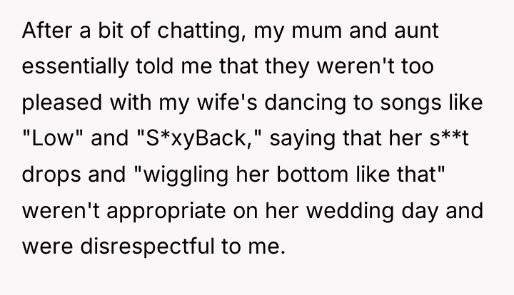 After a bit of chatting, my mum and aunt essentially...