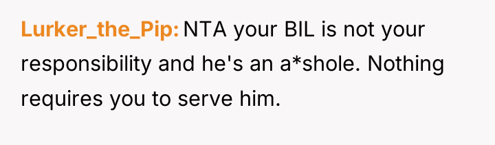 Lurker_the_Pip NTA your BIL is not your responsibility and he's...