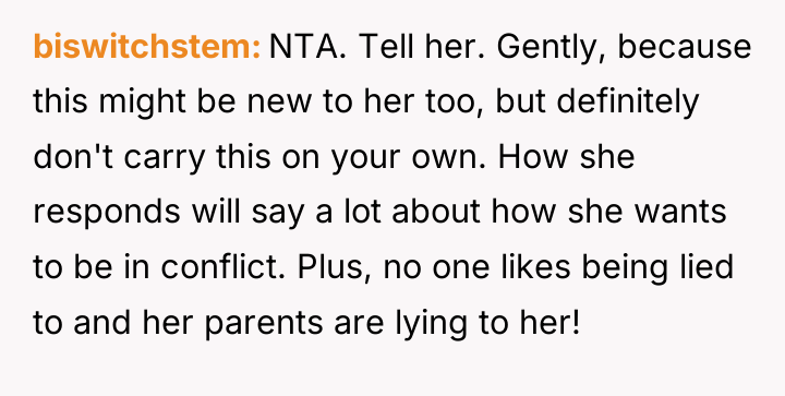 biswitchstem NTA. Tell her. Gently, because this might be new...