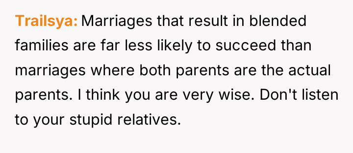 Trailsya Marriages that result in blended families are far less...