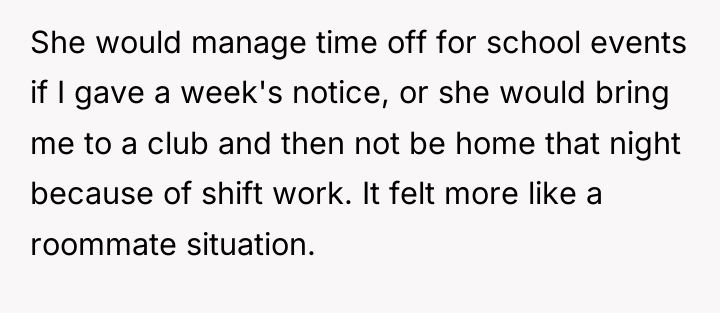 She would manage time off for school events if I...