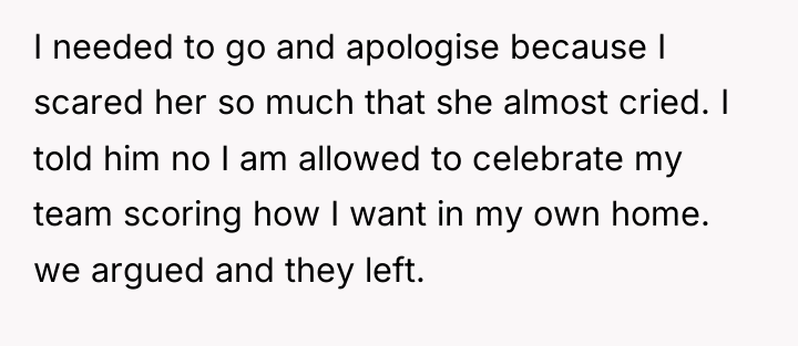I needed to go and apologise because I scared her...