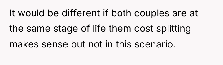 It would be different if both couples are at the...
