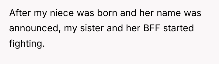 After my niece was born and her name was announced,...