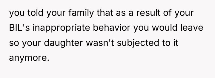you told your family that as a result of your...