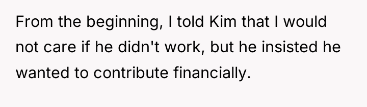 From the beginning, I told Kim that I would not...