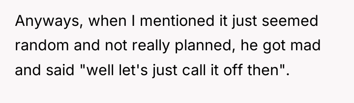 Anyways, when I mentioned it just seemed random and not...