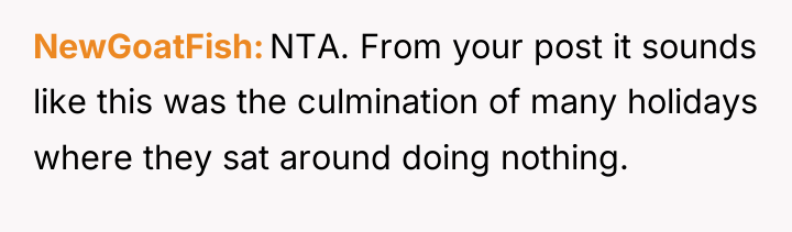 NewGoatFish NTA. From your post it sounds like this was...