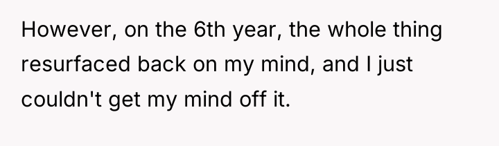 However, on the 6th year, the whole thing resurfaced back...