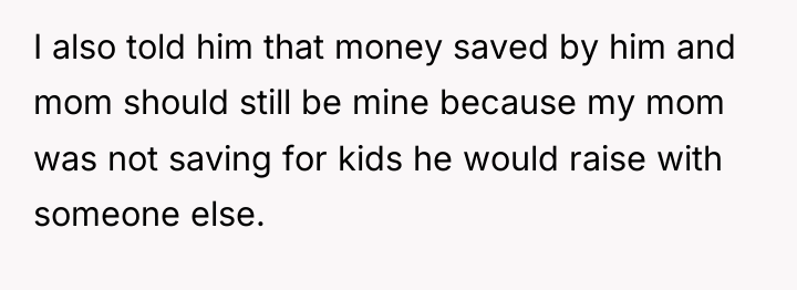 I also told him that money saved by him and...