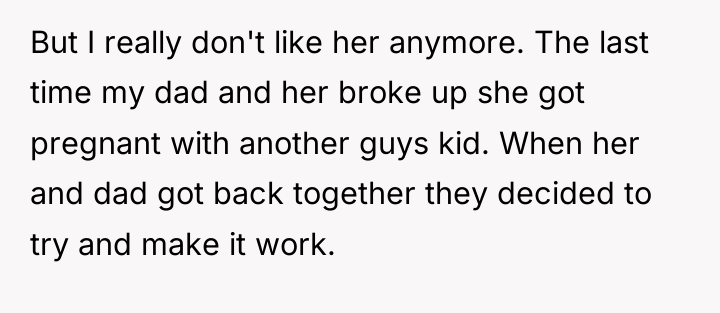But I really don't like her anymore. The last time...