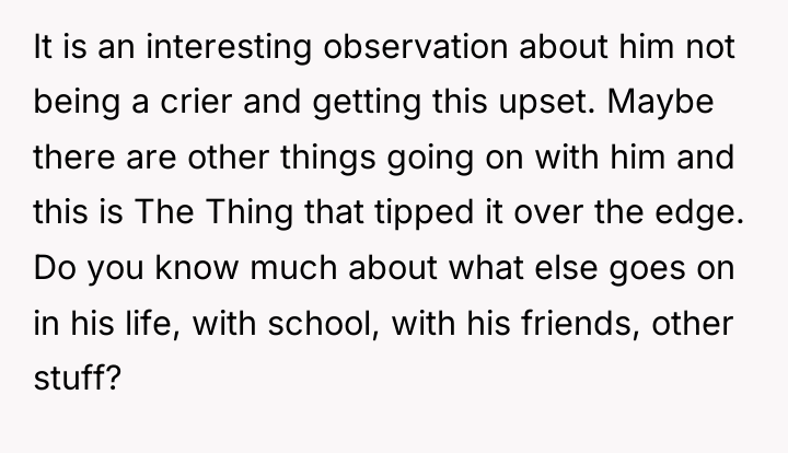 It is an interesting observation about him not being a...