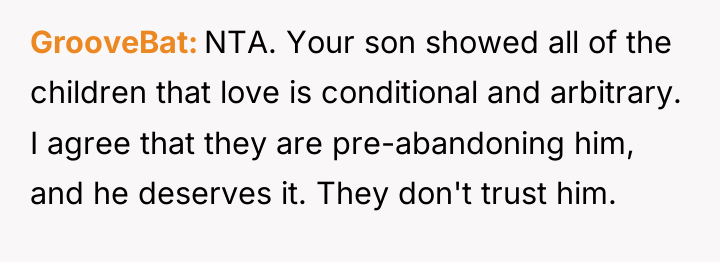 GrooveBat NTA. Your son showed all of the children that...