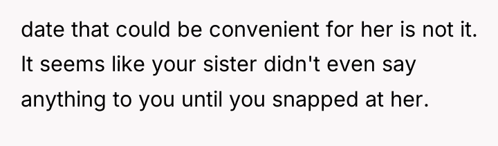 date that could be convenient for her is not it....