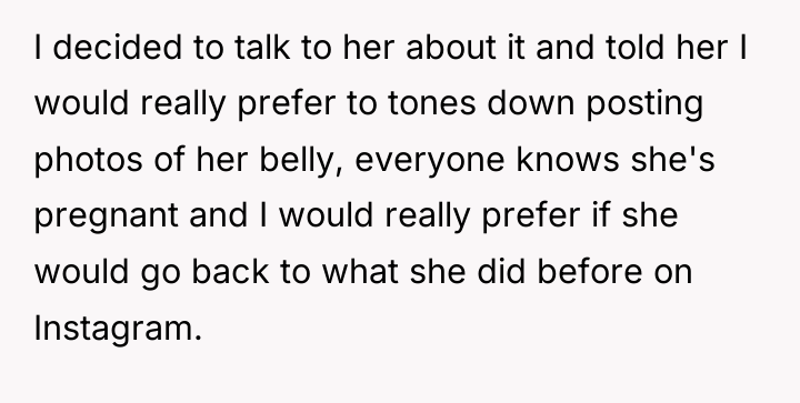 I decided to talk to her about it and told...