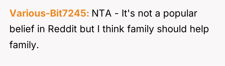 Various-Bit7245 NTA - It's not a popular belief in Reddit...