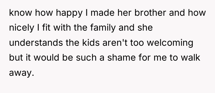 know how happy I made her brother and how nicely...