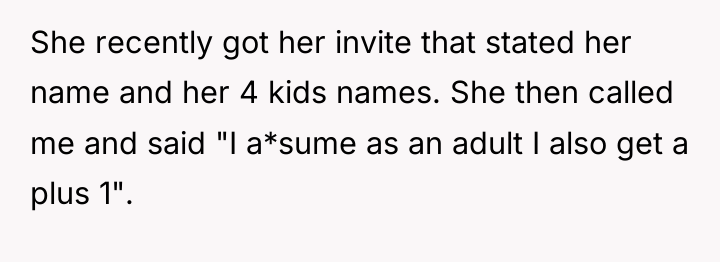 She recently got her invite that stated her name and...