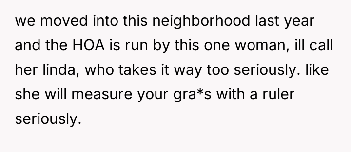 we moved into this neighborhood last year and the HOA...