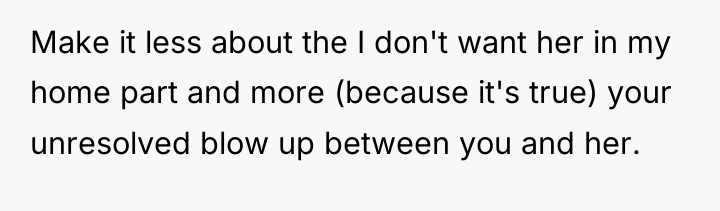 Make it less about the I don't want her in...
