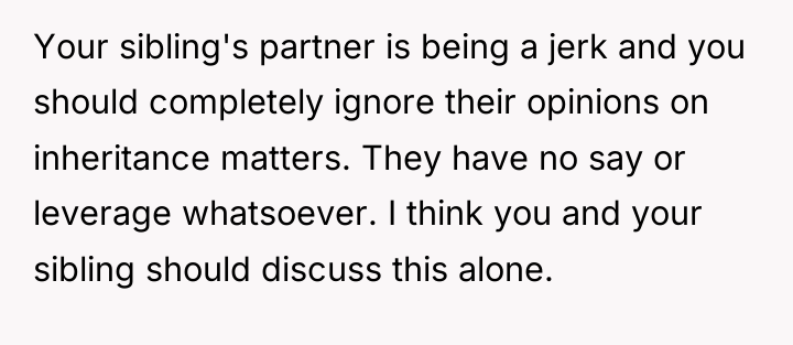 Your sibling's partner is being a jerk and you should...