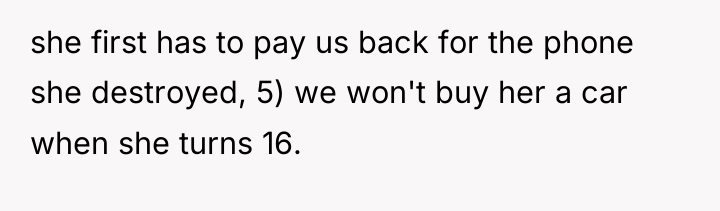 she first has to pay us back for the phone...