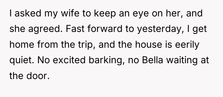 I asked my wife to keep an eye on her,...