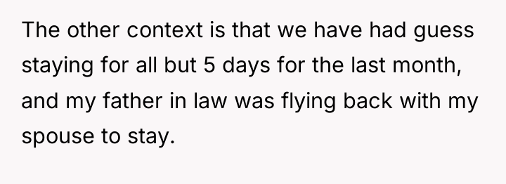 The other context is that we have had guess staying...
