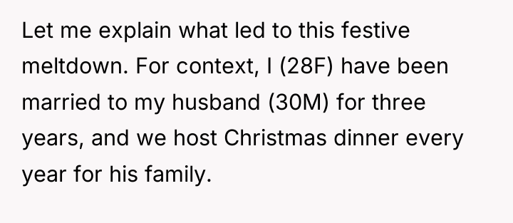 Let me explain what led to this festive meltdown. For...