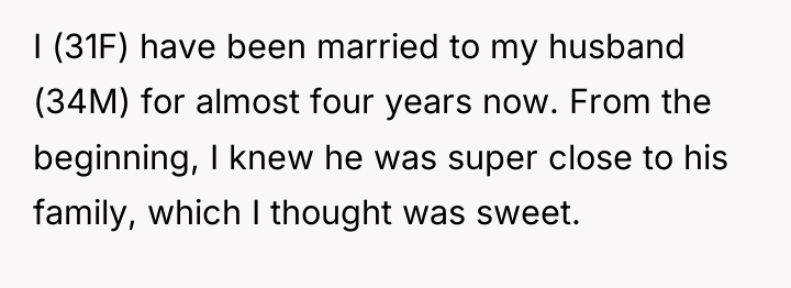 I (31F) have been married to my husband (34M) for...
