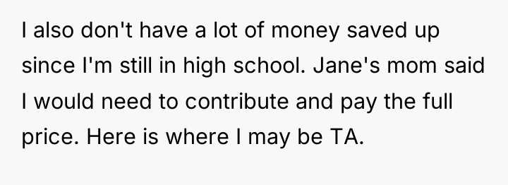 I also don't have a lot of money saved up...