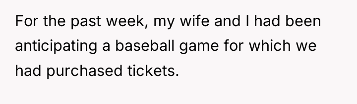 For the past week, my wife and I had been...