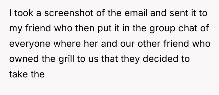 I took a screenshot of the email and sent it...