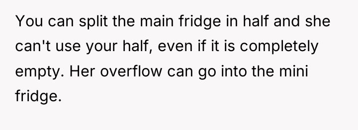 You can split the main fridge in half and she...