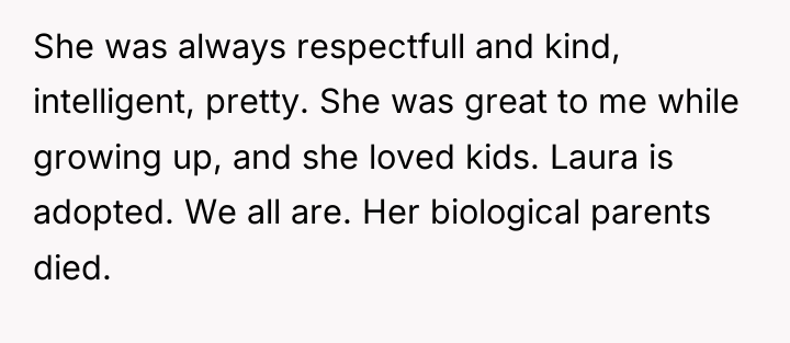 She was always respectfull and kind, intelligent, pretty. She was...