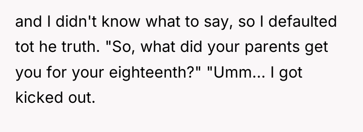 and I didn't know what to say, so I defaulted...