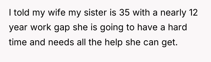 I told my wife my sister is 35 with a...
