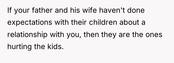 If your father and his wife haven't done expectations with...