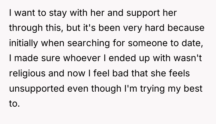I want to stay with her and support her through...