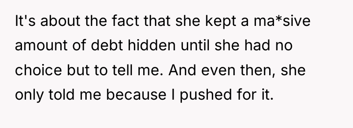 It's about the fact that she kept a ma*sive amount...