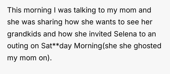 This morning I was talking to my mom and she...
