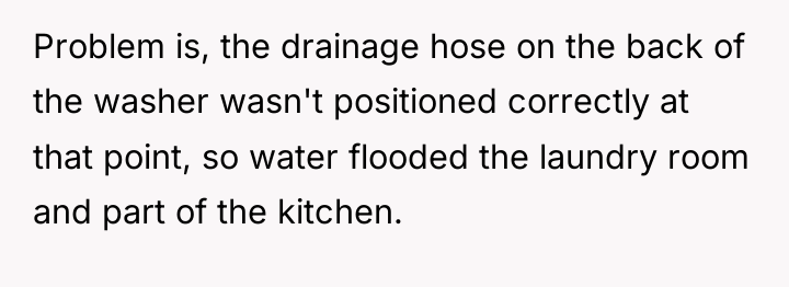 Problem is, the drainage hose on the back of the...