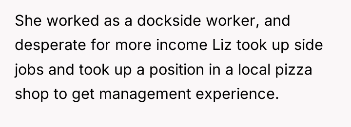 She worked as a dockside worker, and desperate for more...