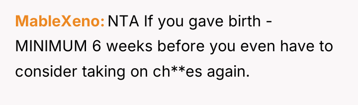 MableXeno NTA If you gave birth - MINIMUM 6 weeks...