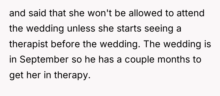 and said that she won't be allowed to attend the...