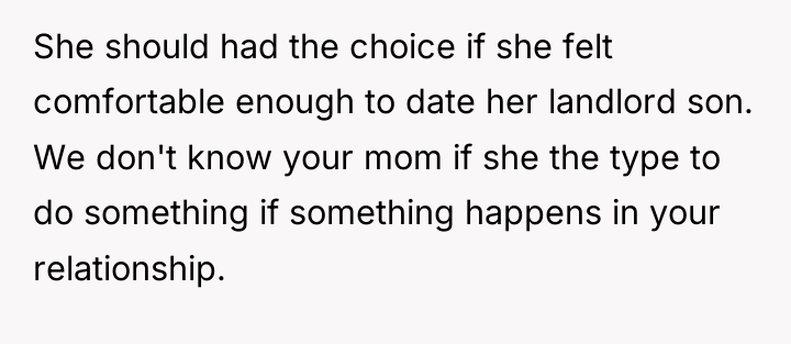 She should had the choice if she felt comfortable enough...